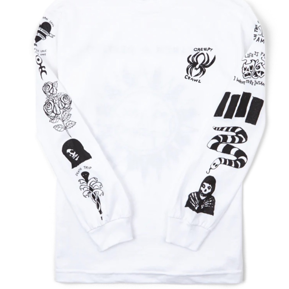DEERDANA Search & Destroy Long Sleeve Tee 100% Cotton ☠️ Graphic Tattoo Sleeves